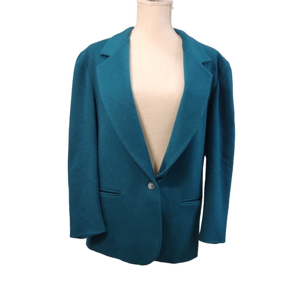 Womens Vintage Blazer Coat Wool Cashmere Jacket 12 Petite Retro Academia 90s 80s